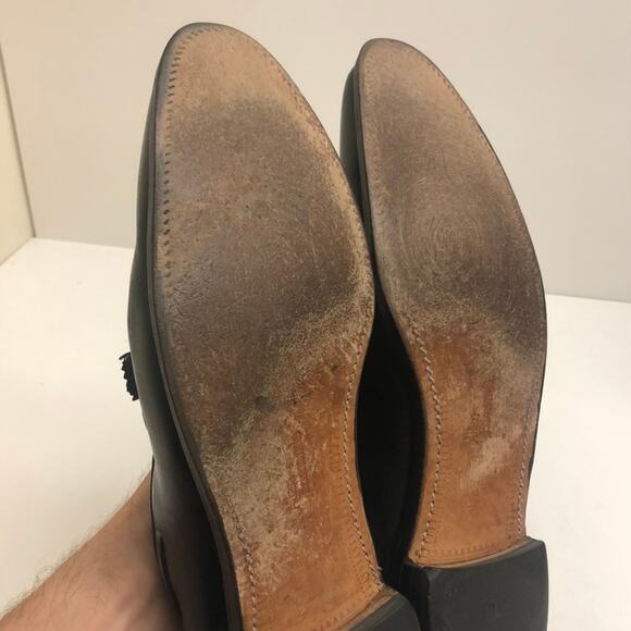 EXCELLENT Allen Edmonds Grayson Tassel Loafer Black Calfskin Size 13 Narrow - Picture 10 of 12